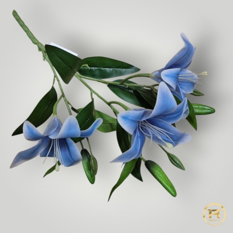 KMS-0114 Lilia gumowa niebieska 40szt