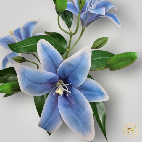 KMS-0114 Lilia gumowa niebieska 40szt