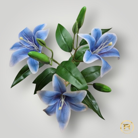 KMS-0114 Lilia gumowa niebieska 40szt